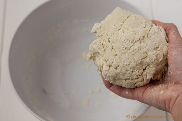 Udon dough will look rough and dry