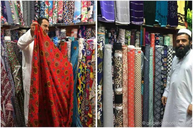 Fabric shopping in Naif Souk, Deira (Dubai)