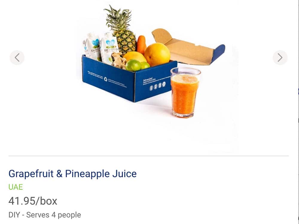 Grapefuit and Pineapple juice box from Kibsons