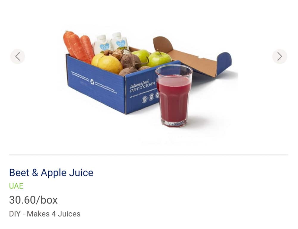 Beet and apple juice box from Kibsons